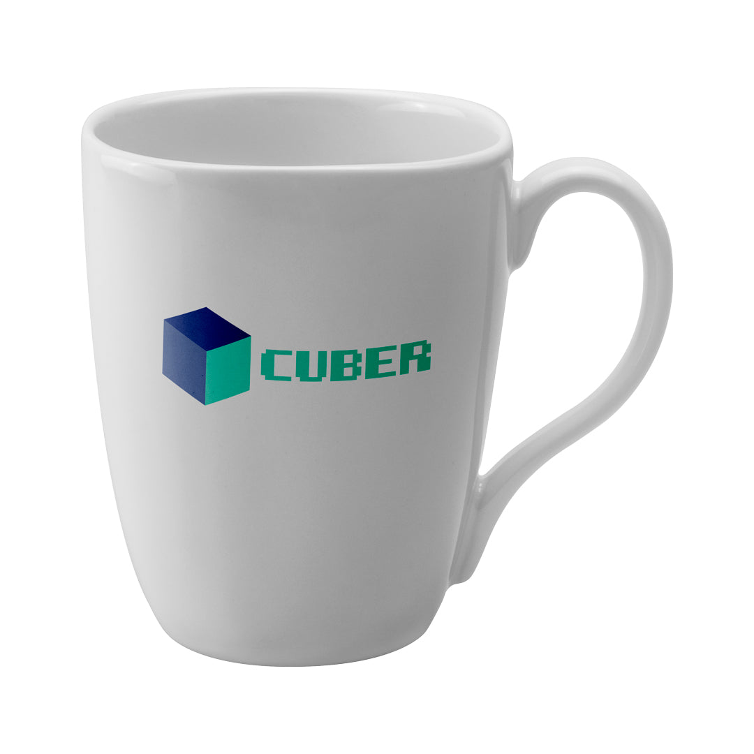 Quadra Gloss White White Ceramic Mugs Black and White London