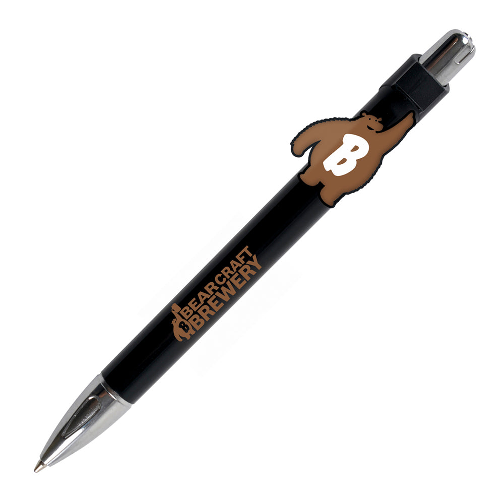 Custom Clip Pen (White)  Black and White London