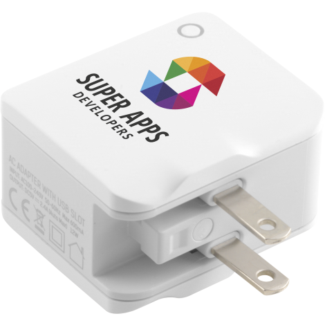 World USB Travel Adapter  Black and White London