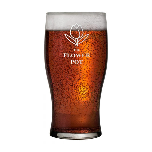 Tulip Pint Glass 58cl CE mark 585 Black and White London