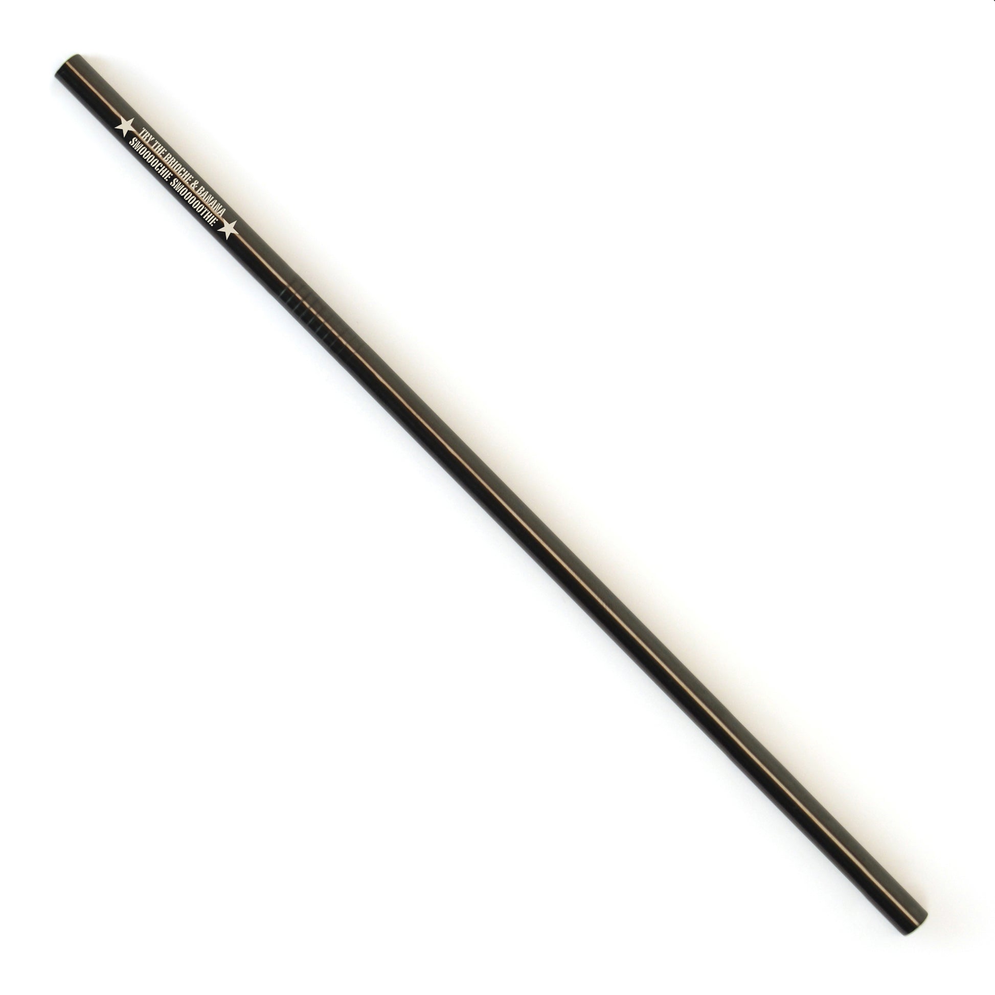 UK Stock Metal Straw Black  Black and White London