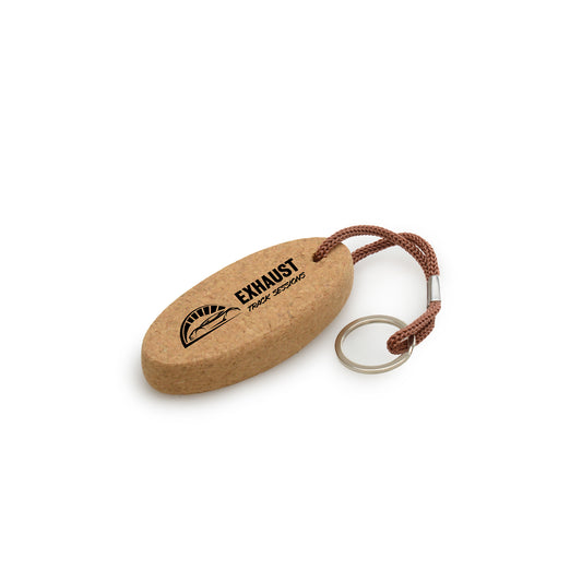 Oval Cork Keyring Keyrings Black and White London