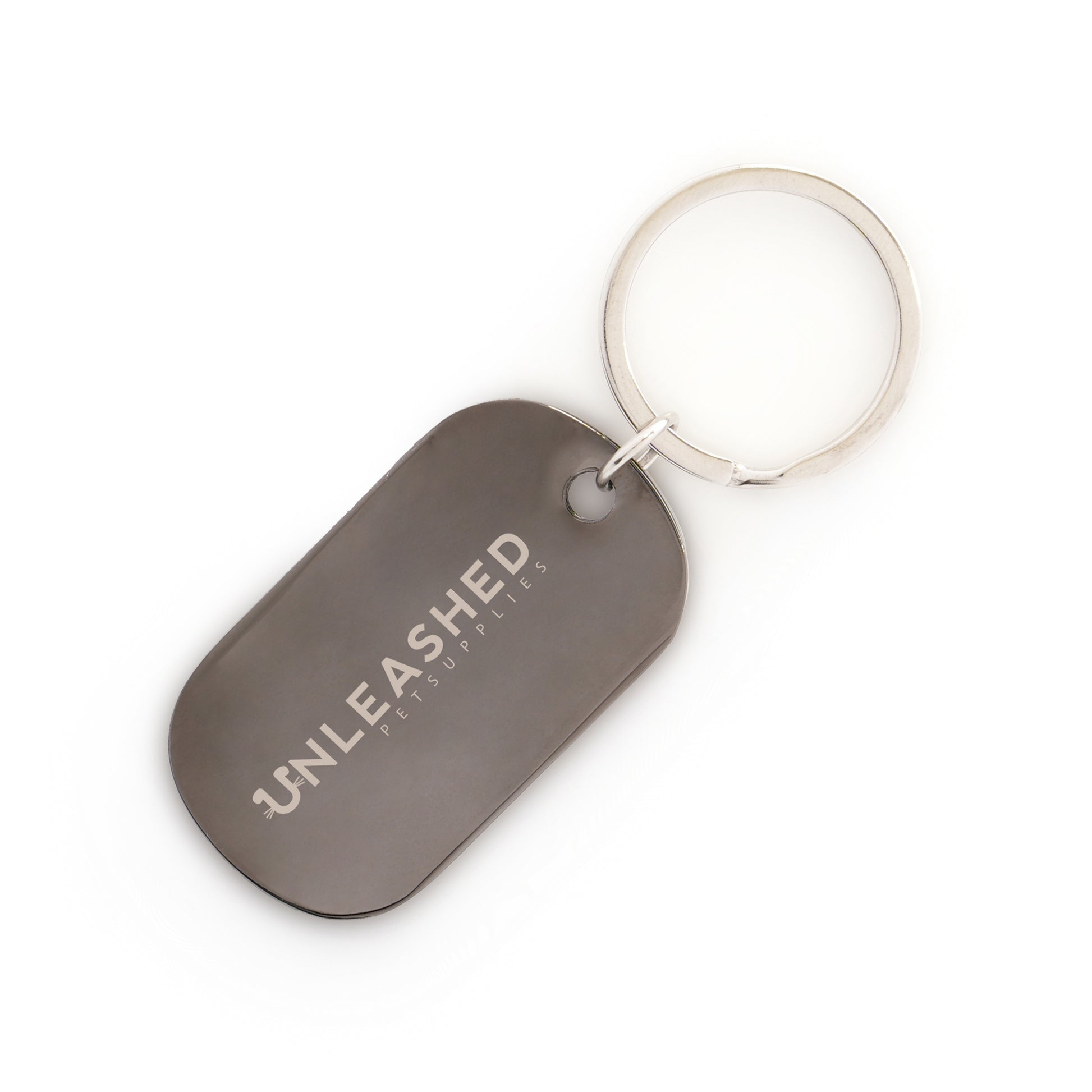 Metal Dog Tag Keyring  Black and White London