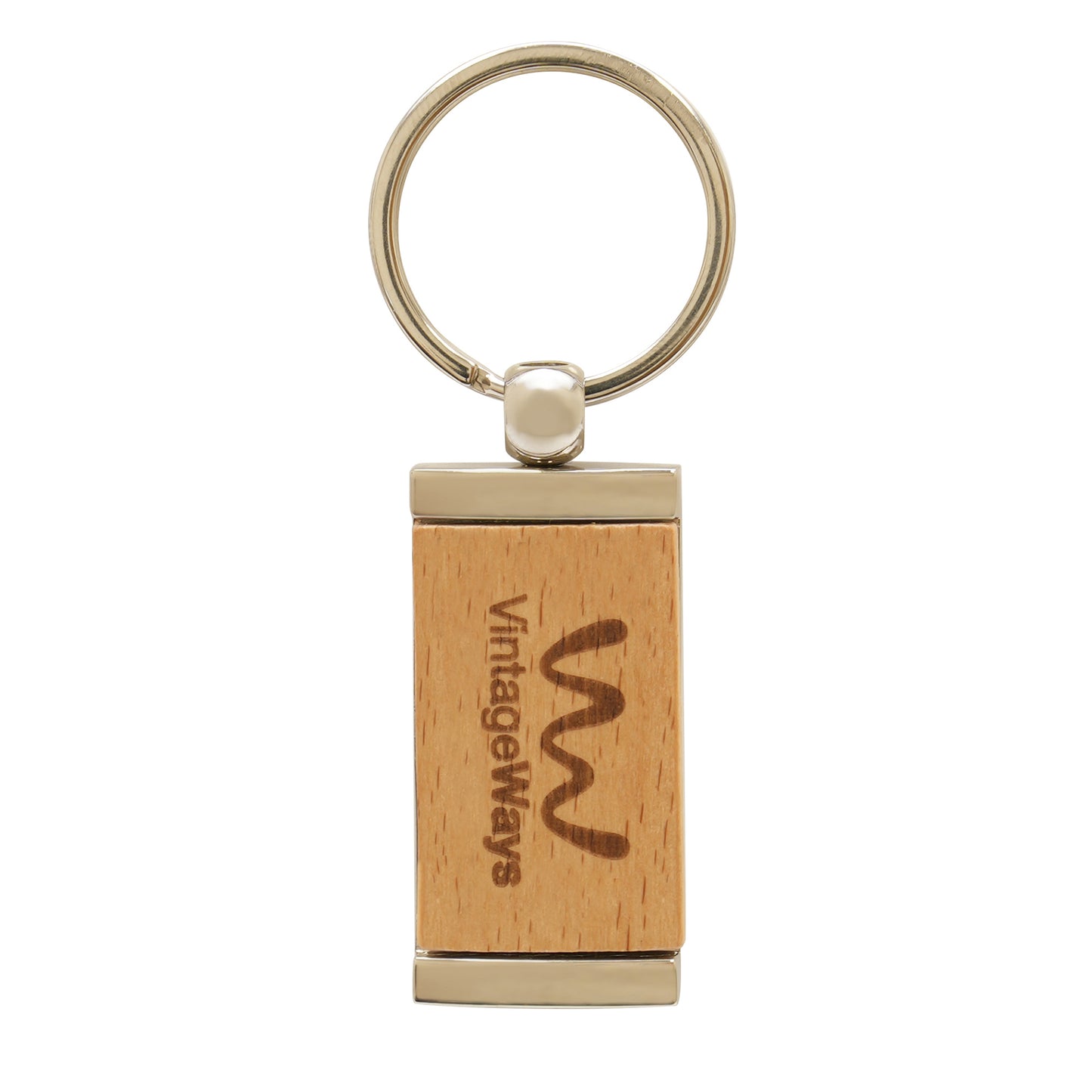 Wooden & Metal Keyring  Black and White London