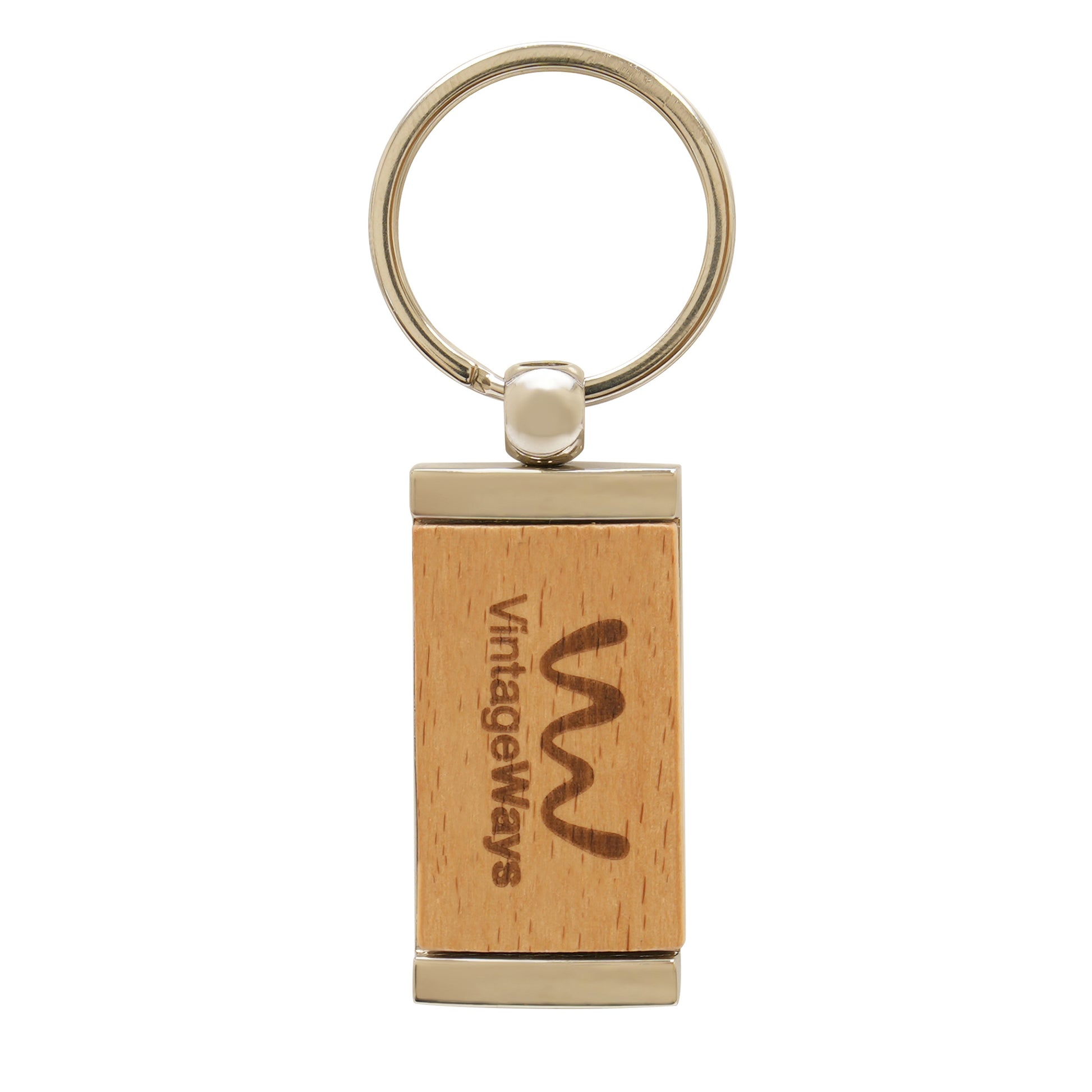 Wooden & Metal Keyring  Black and White London