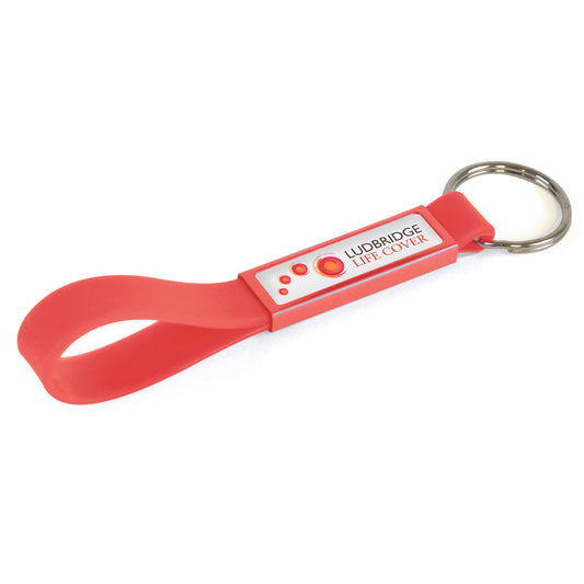 Silicone Domed keyring  Black and White London