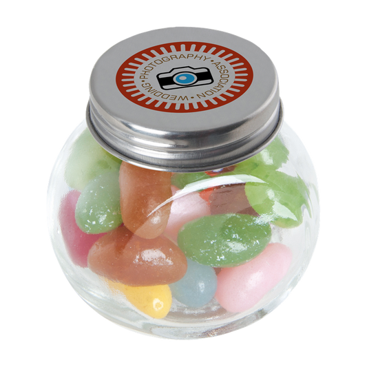 Small glass jar with jelly beans  Black and White London