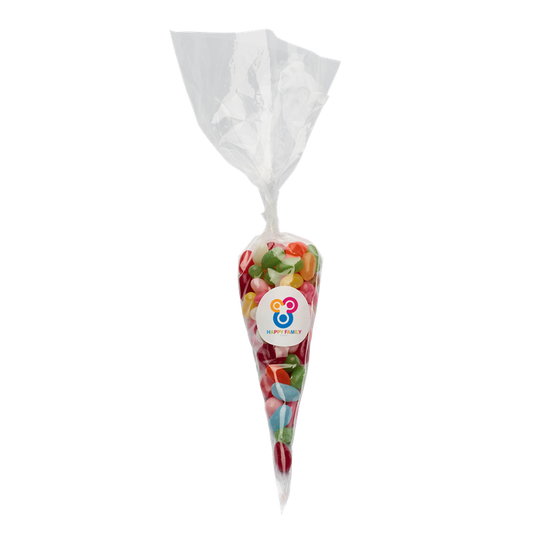 200g Sweet cones filled with jelly beans Sweets & Confectionery Black and White London