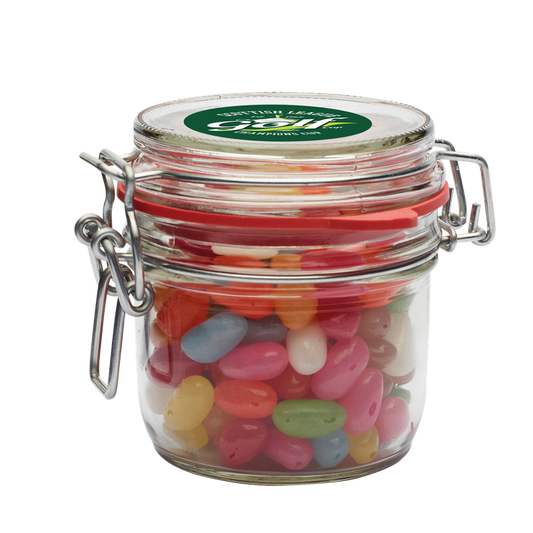 500g Glass jar filled with jelly beans Sweets & Confectionery Black and White London