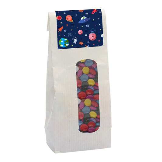 115g Kraft bag filled with milk choco's Sweets & Confectionery Black and White London