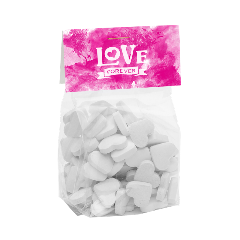 125g Bag with dextrose heart mints Sweets & Confectionery   