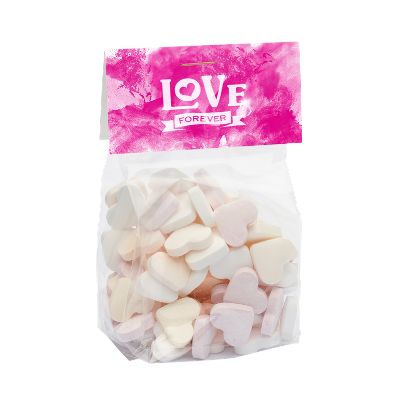 130g Bag with Small Sugar Hearts Sweets & Confectionery   