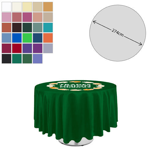 Premium Fabric Tablecloth Round 275cm (4ft Table - Full Drop) Table Cloths   