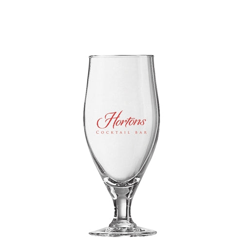 Cervoise Stemmed Beer Pint Glass (380ml/12.8oz) Glassware Black and White London