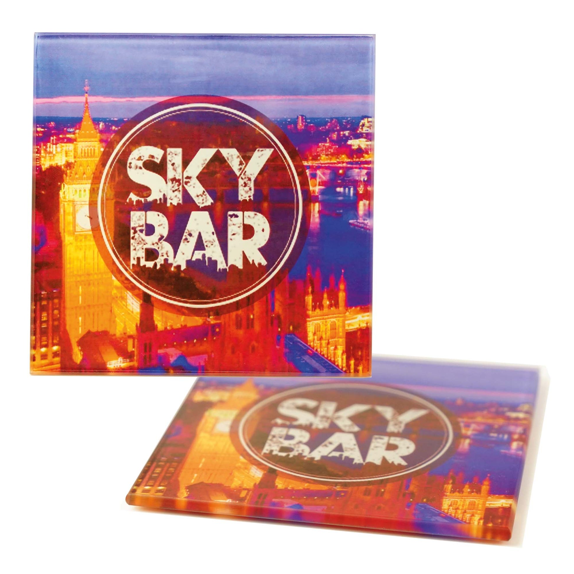 Glass Coasters Square Mouse Mats & Coasters Black and White London