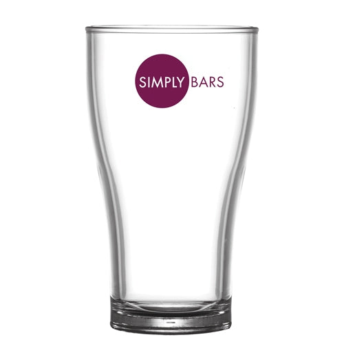 20oz Reusable Plastic Conical Beer Glass Plastic Glasses Black and White London