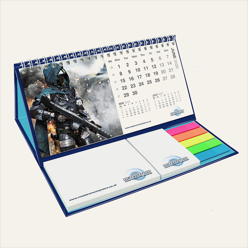 Wiro Desk Calendar and Pad  Black and White London