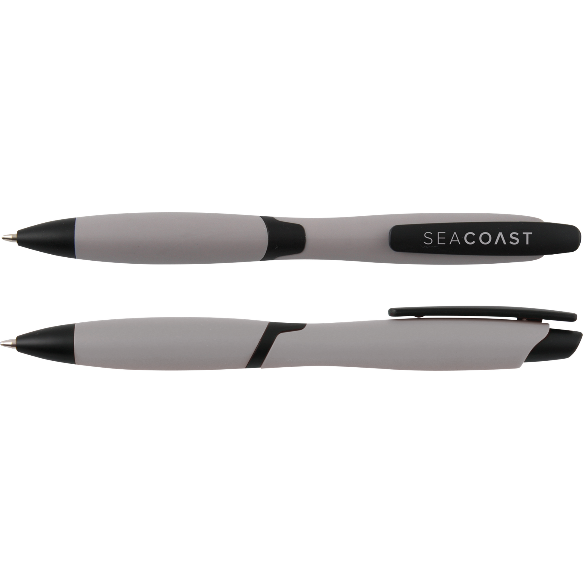 CURVY SOLID ballpen with solid coloured barrel and black clip  Black and White London