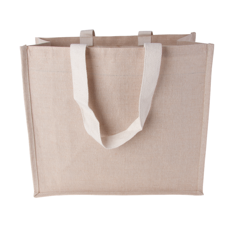 Heavy Canvas Tote Shopper with Woven Handles    